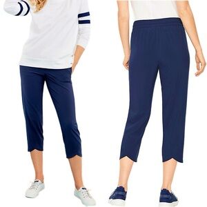 T by Talbots Petite Stretch Navy Crop Pants